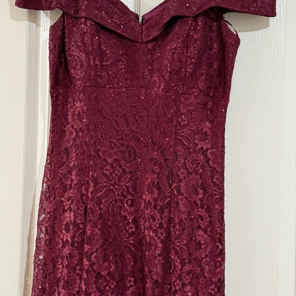 Burgundy Lace Dress